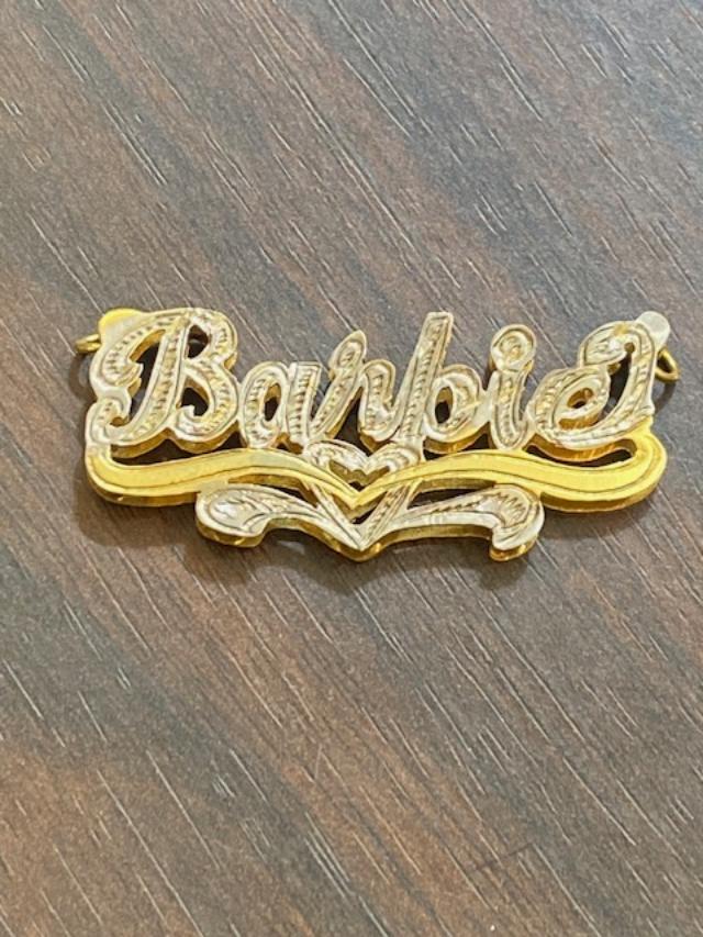 14k gold custom nameplate pendant real gold