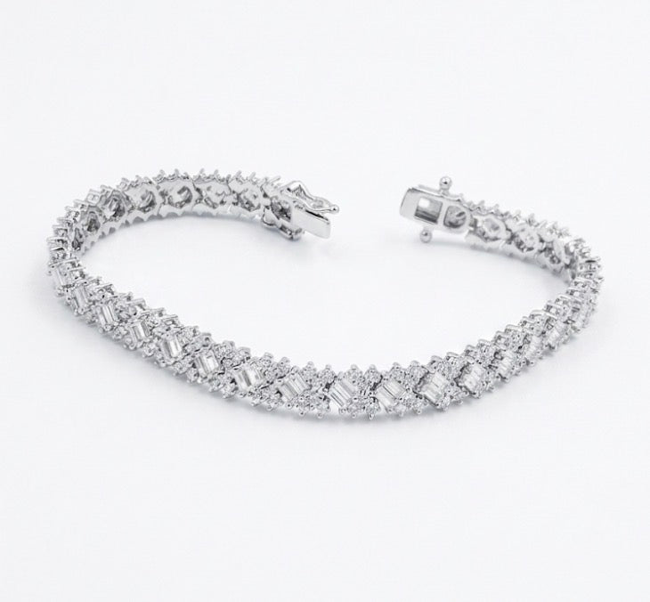 925 Sterling Silver Fancy Bracelet for Women | Elegant Ladies Bracelet 7” #a3