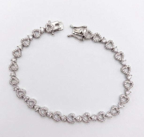 925 Sterling Silver Fancy Bracelet for Women | Elegant Ladies Bracelet 7” #a4