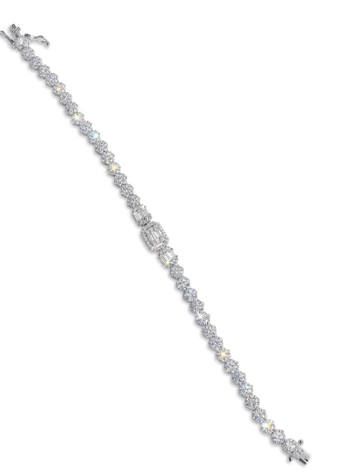 925 Sterling Silver Fancy Bracelet for Women | Elegant Ladies Bracelet 7” #a5
