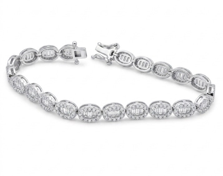 925 Sterling Silver Fancy Bracelet for Women | Elegant Ladies Bracelet 7” #a6