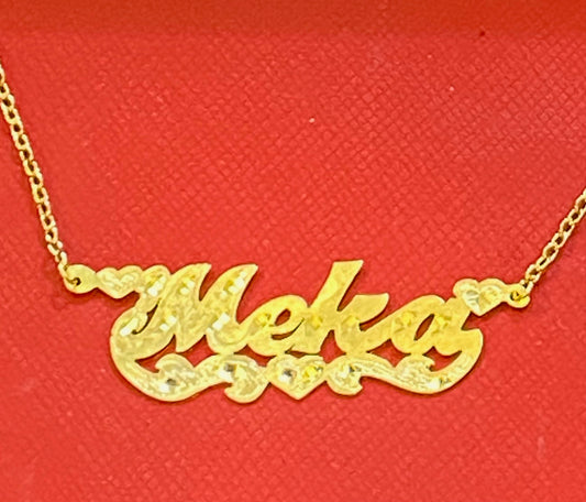 PERSONALIZED SINGLE ANY NAME PLATE NECKLACE w/ CHAIN