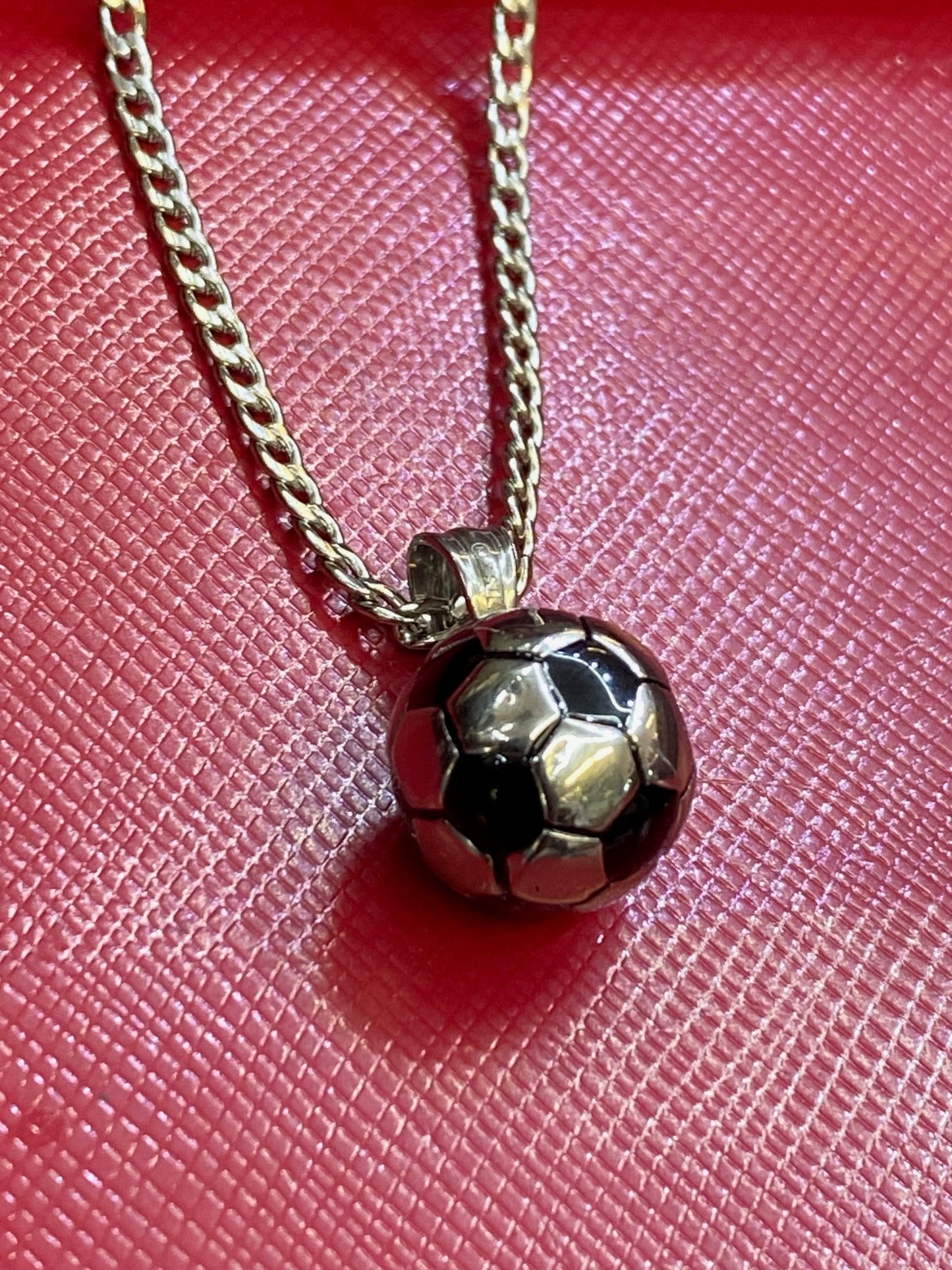 Silver Soccer Ball Necklace, Football, Fifa Pendant Futball - MLS, World Cup