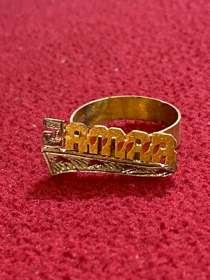 PERSONALIZED FLAT NAME RING BLOCK LETTER