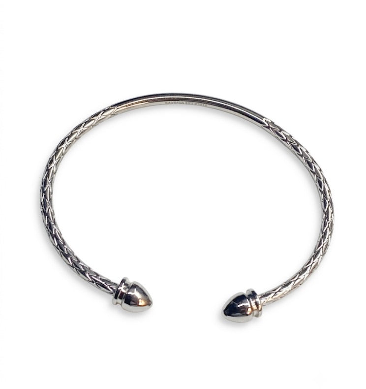 Sterling Silver plated steel West Indian Bangle ( 11.7 grams) never tarnish