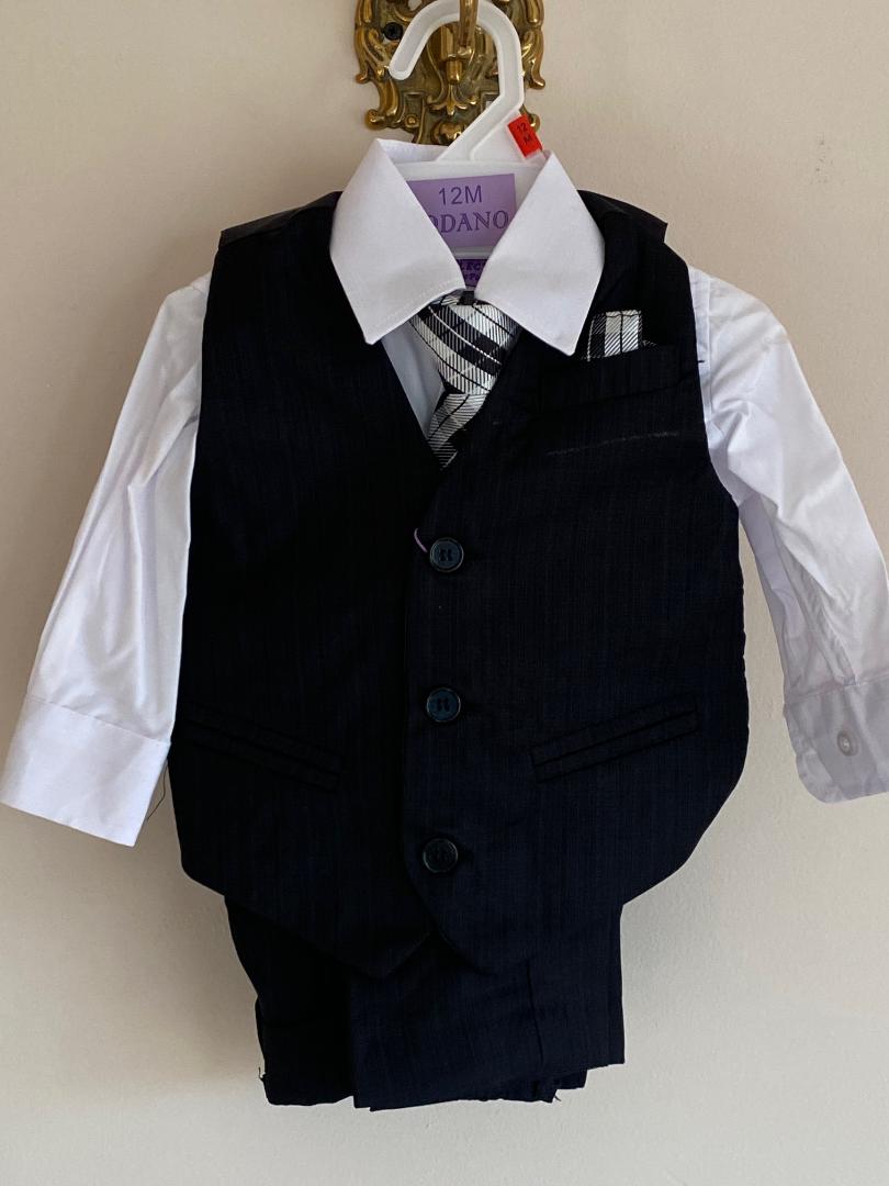 4pcs Baby Toddler Formal Outfits Set Infant Boy Wedding Christening Tuxedo Suit