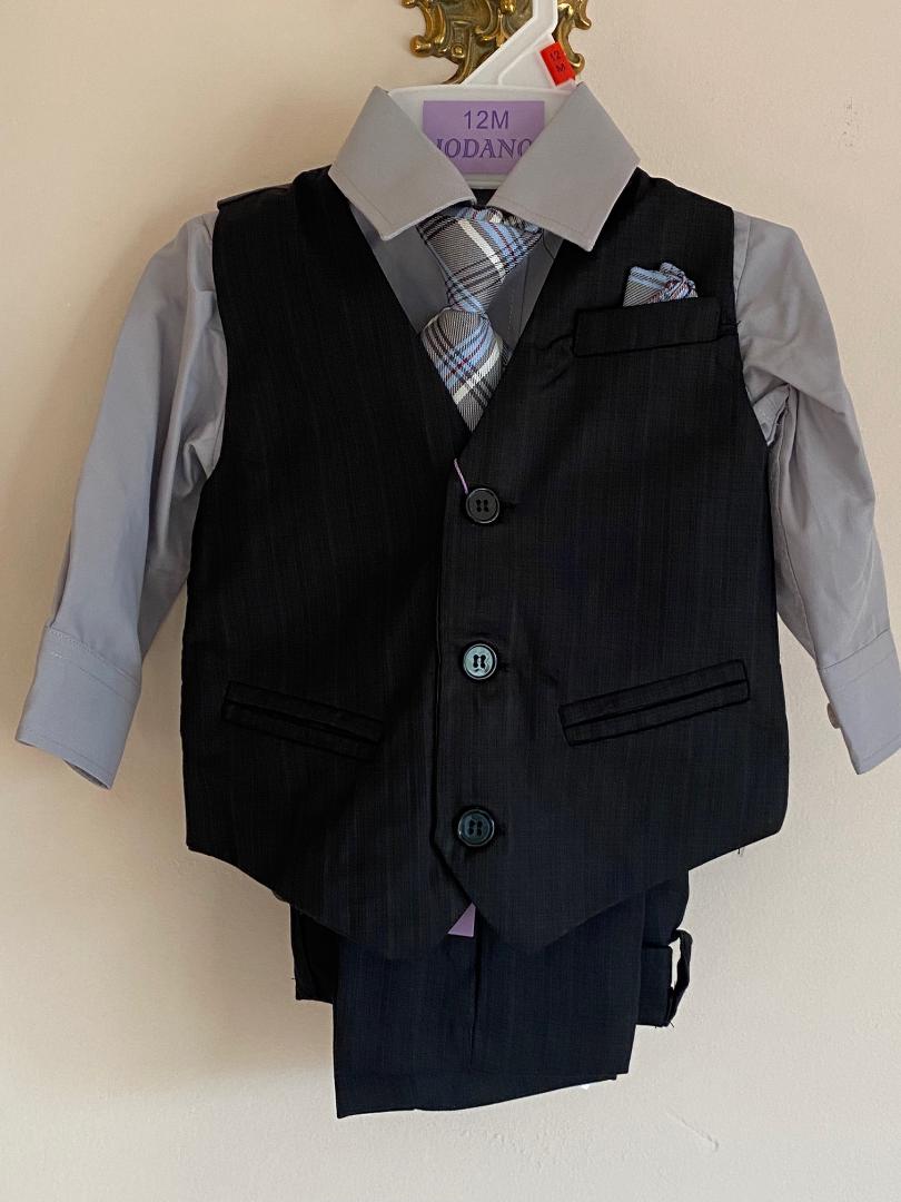 4pcs Baby Toddler Formal Outfits Set Infant Boy Wedding Christening Tuxedo Suit