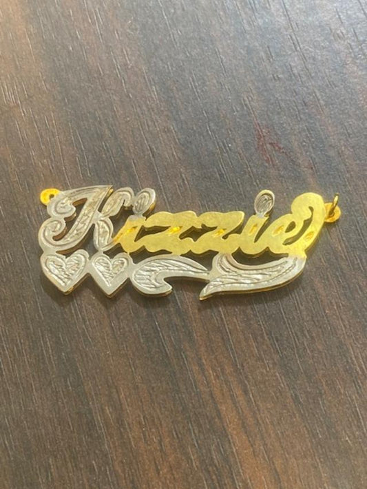 10K-14K Personalized Name Necklace 3D Double plated for retail store #a12