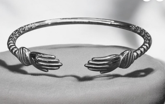 Sterling Silver plated steel West Indian Bangle ( 13.7 grams) hand