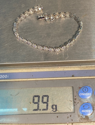 Women's Solid 925 Sterling Silver 7.5 Inch CZ Tennis Bracelet fancy /z3