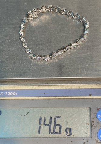 Women's Solid 925 Sterling Silver 7.5 Inch CZ Tennis Bracelet fancy /z4