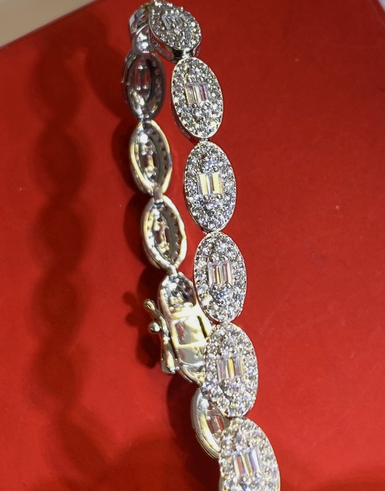 Women's Solid 925 Sterling Silver CZ Tennis Bracelet fancy /a1