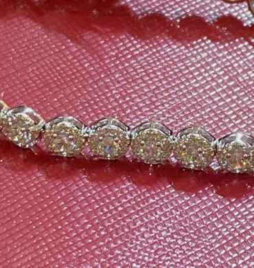 Women's Solid 925 Sterling Silver 7.5 Inch CZ Tennis Bracelet fancy /z6