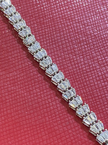 Women's Solid 925 Sterling Silver 7.5 Inch CZ Tennis Bracelet fancy /z9