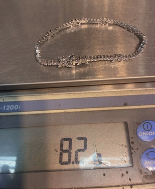 Women's Solid 925 Sterling Silver 7.5 Inch CZ Tennis Bracelet fancy /butterfly