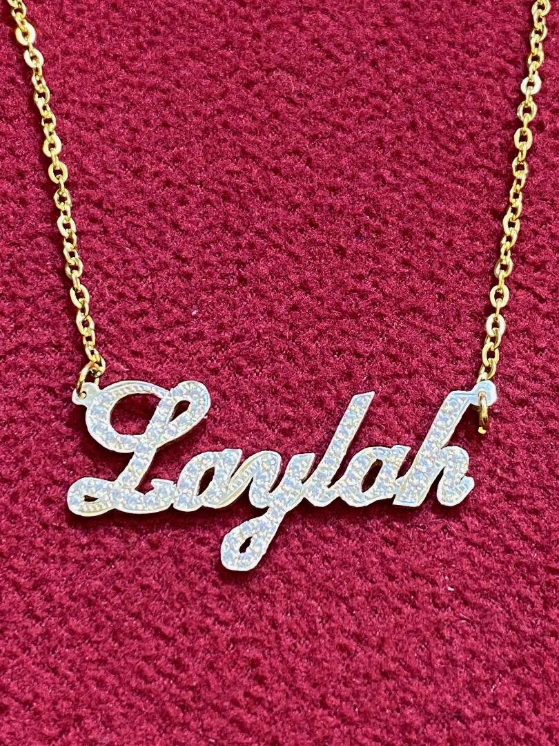 name necklace with full cz stone (up to 50 cz)