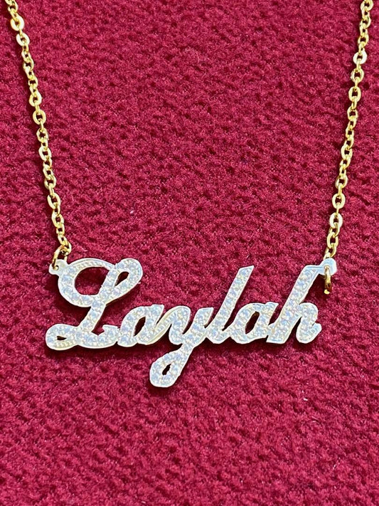 name necklace with full cz stone (up to 50 cz)