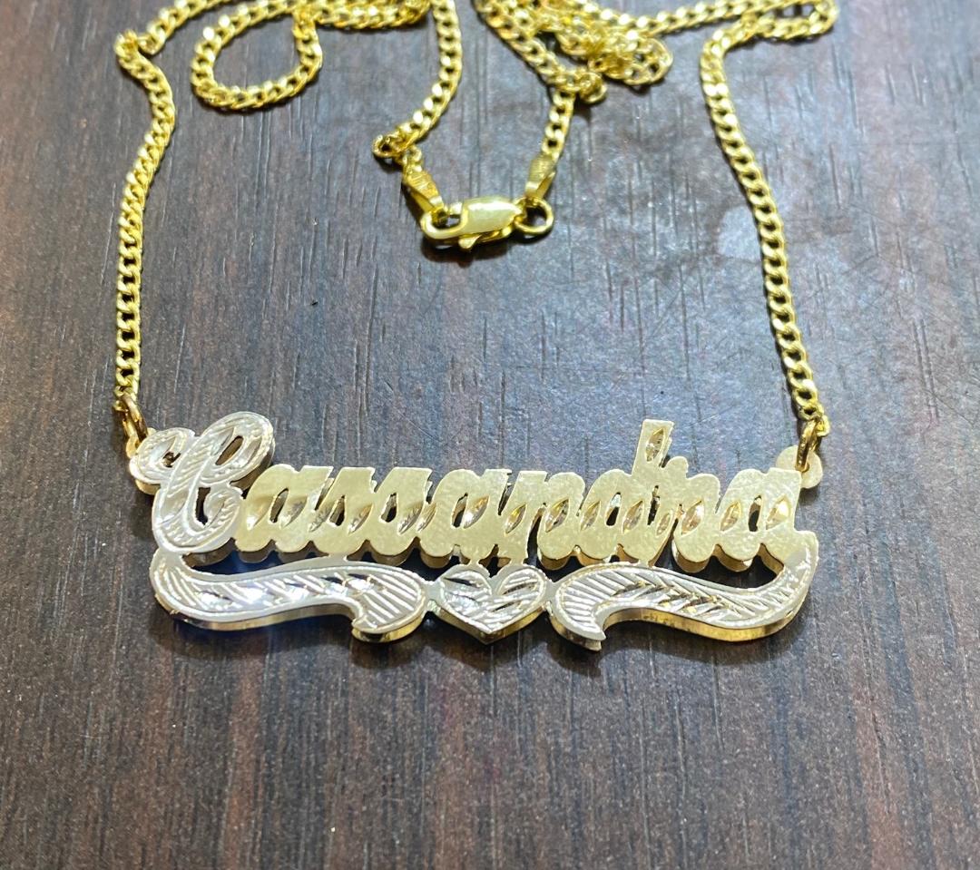 custom gold name necklace premium thick design