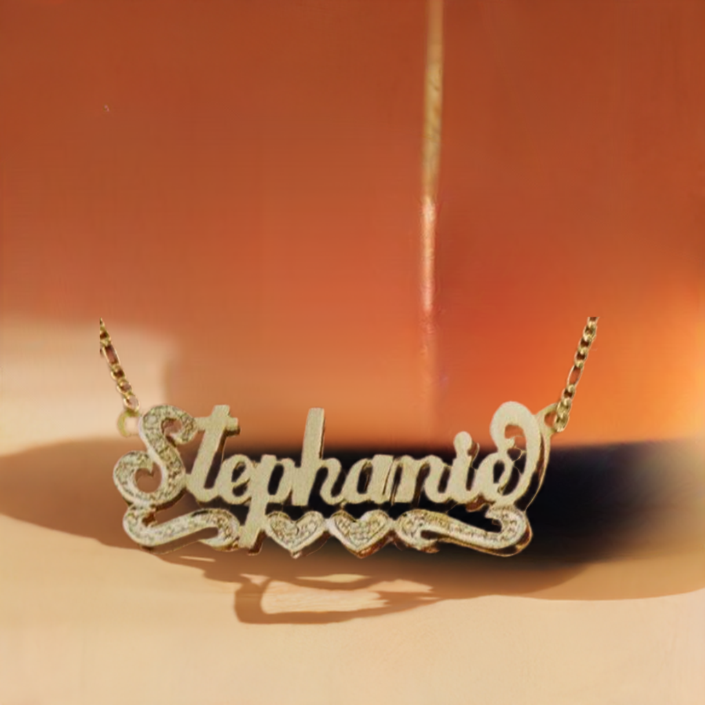 10K-14K Personalized Name Necklace 3D Double plated/a1