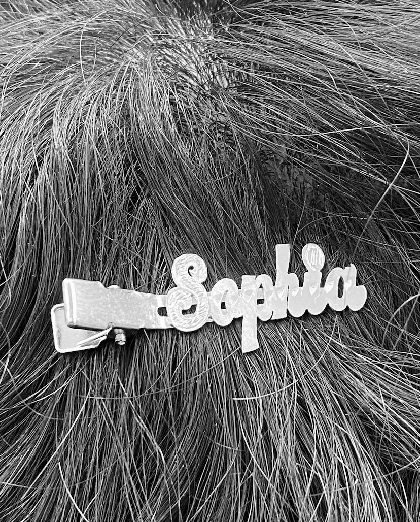 personalized name hair clip