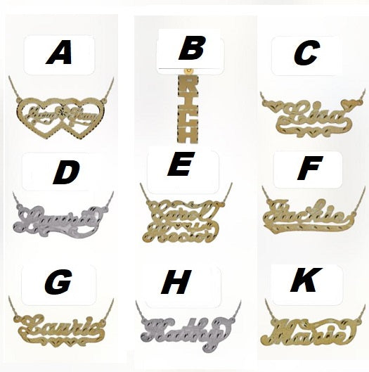 personalized name necklace plate single plate