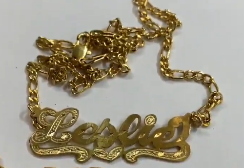 personalized name necklace chain with thick chain