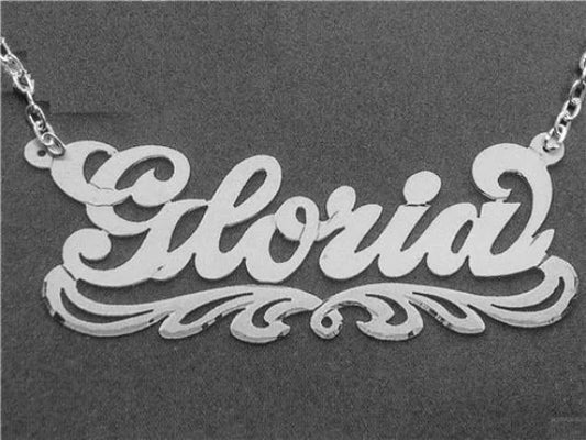Personalized .925 Sterling Silver Any Name Single Plate Nameplate Necklace a1