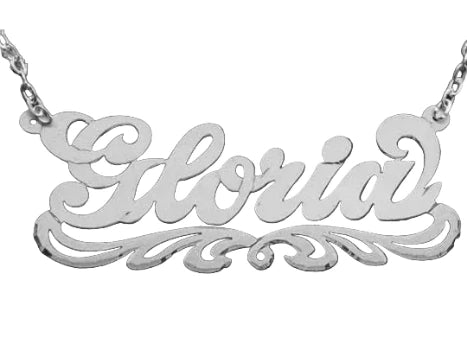 Personalized .925 Sterling Silver Any Name Single Plate Nameplate Necklace a1