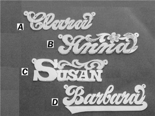 Personalized .925 Sterling Silver Any Name Single Plate Nameplate Necklace a3