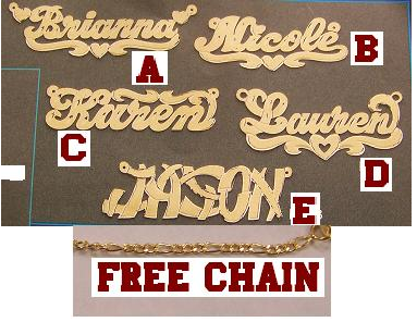 gold personalized name necklace