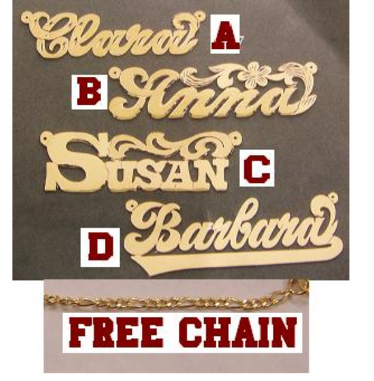 gold personalized name necklace