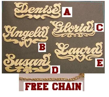10k gold personalized name necklace