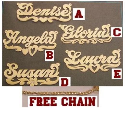 10k gold personalized name necklace