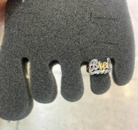 personalized name toe ring double plated or baby name rings