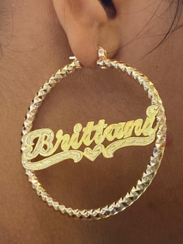 14k gold overlay Personalized Name Earrings