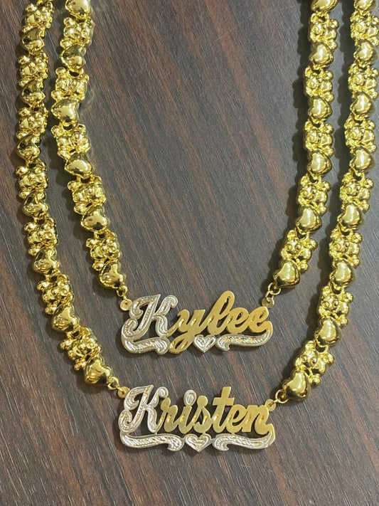 Personalized Plate Name Necklace /teddy bear single plated