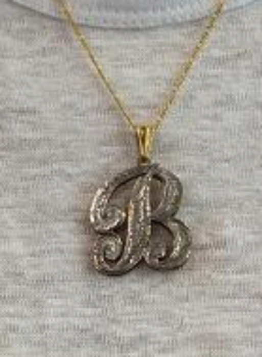 Personalized 14k Gold Overlay Double Plate 3d Any Initial Name Plate Necklace