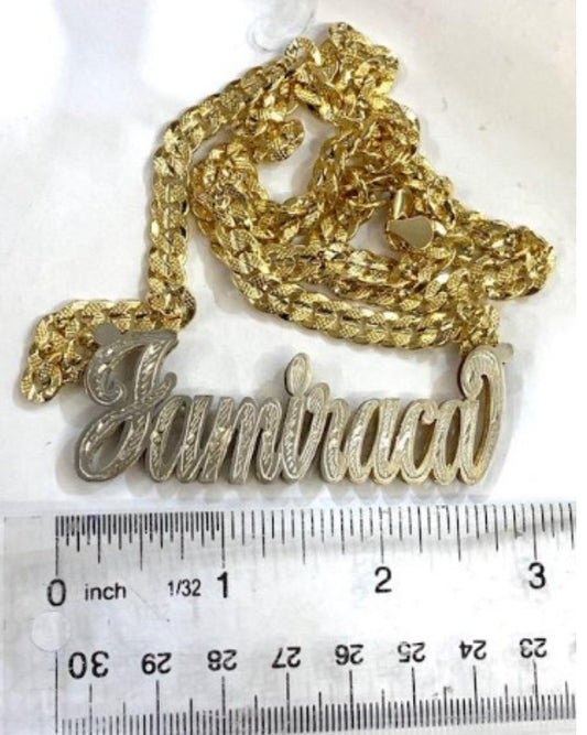 GP 3 inch big size Double any Name Plate Personalized no tail /Cuban