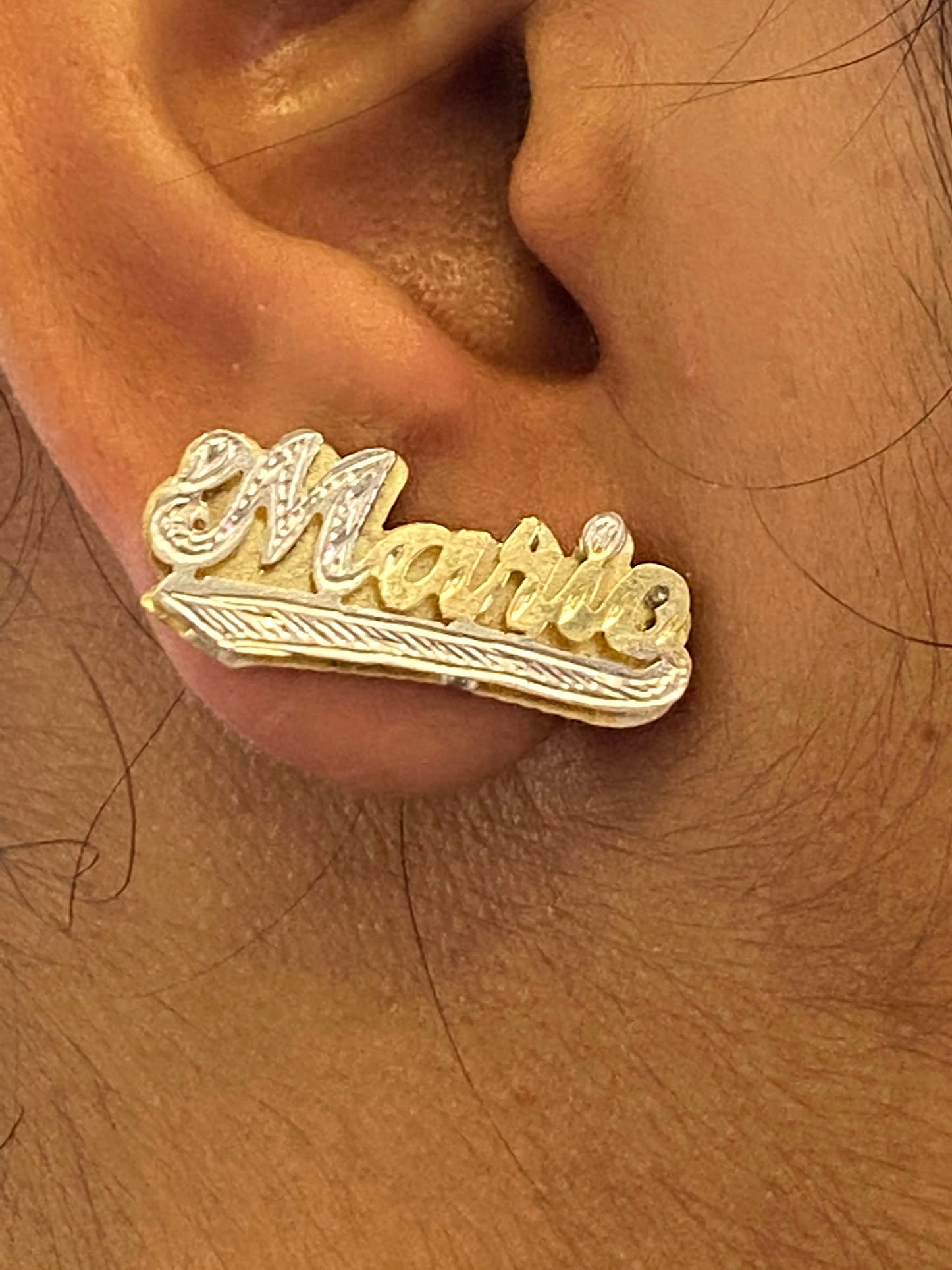 Name plate earrings on sale studs