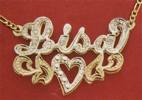 Personalized 3D Double Plate Name Necklace /A13