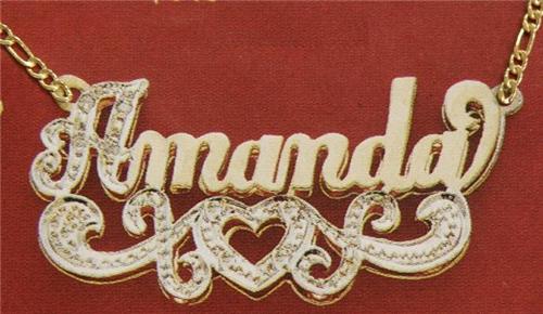 Personalized 3D Double Plate Name Necklace A2 – Custom Gold Nameplate Necklace Gift for Her