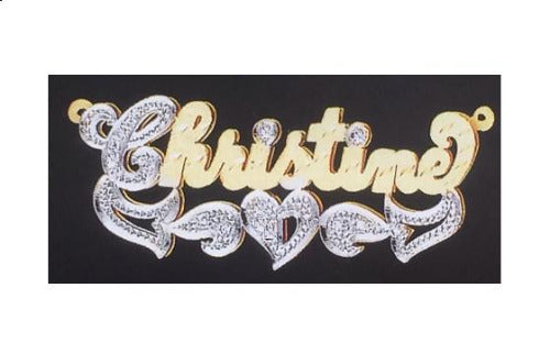 Personalized 3D Double Plate Name Necklace / p32