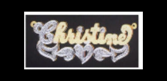 personalized 3d double plate name necklace two tone gold custom nameplate jewelry