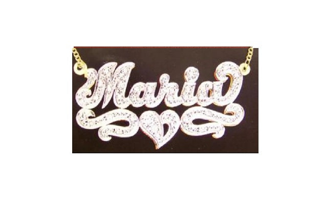 3d double plated name necklace gold custom