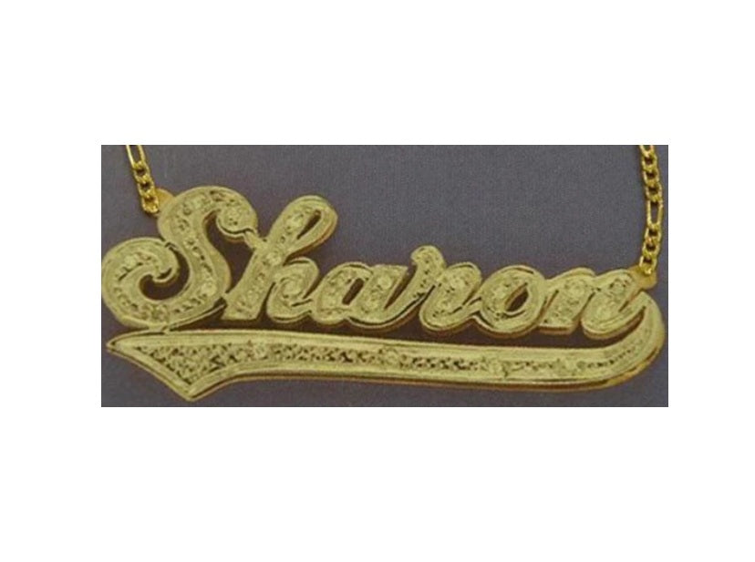 10k gold double name necklace