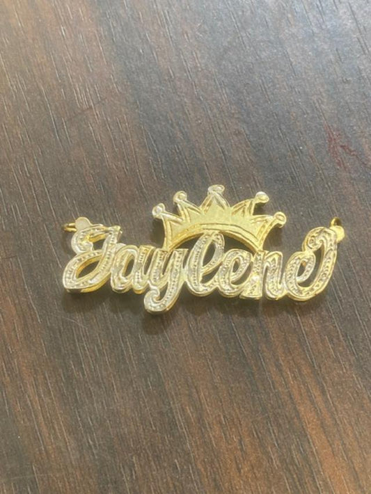 14k gold custom nameplate pendant real gold