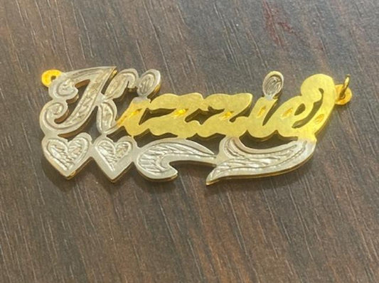 14k gold custom nameplate necklace real gold