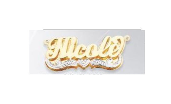 3d double plated gold name necklace custom