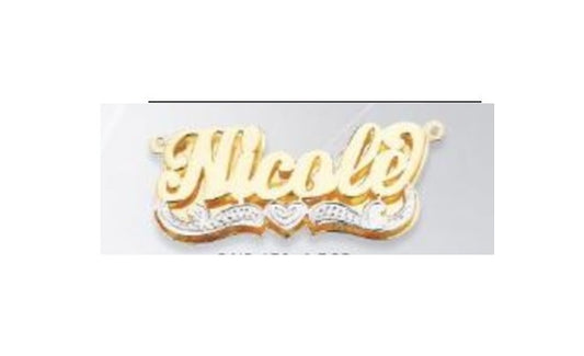 3d double plated gold name necklace custom