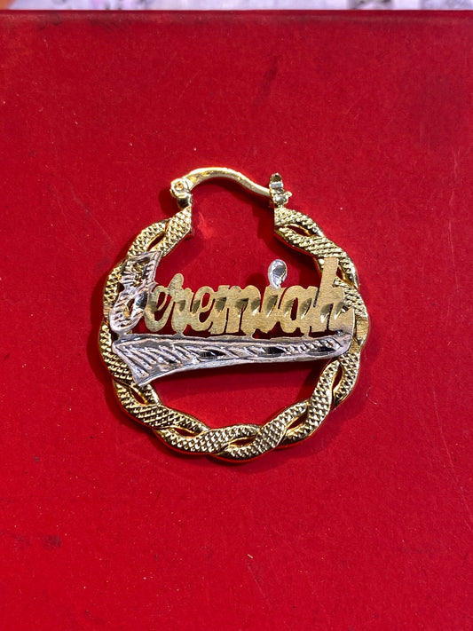 1 inch name hoop earrings